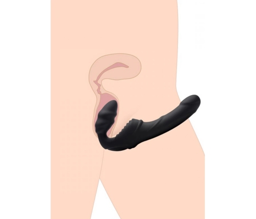 Slim Rider - Ribbed Vibrating Strapless Strap-On