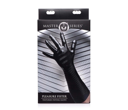 XR Brands Pleasure Fister Black Textured Glove 39cm TPR Universal