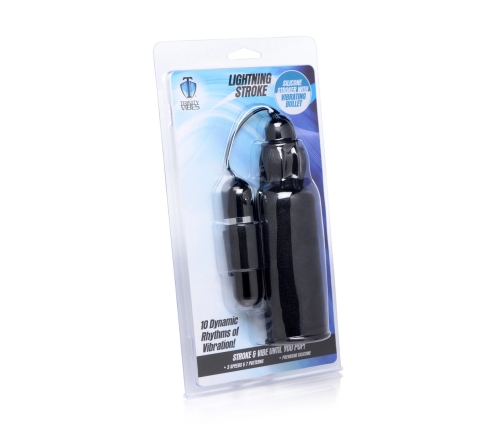 Lightning Stroke - Silicone Stroker with Vibrating Bullet