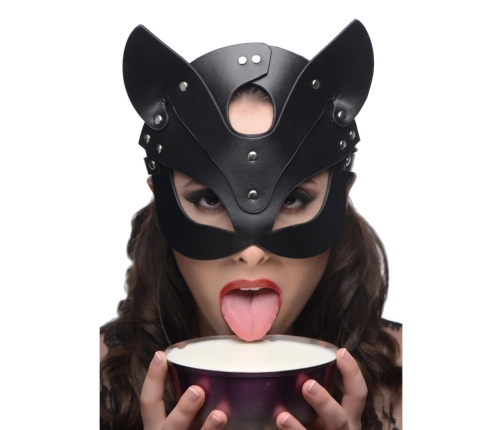 XR Brands Naughty Kitty Vegan Cat Mask Adjustable Black