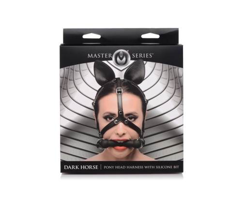 Dark Horse - Pony Head Harness with Silicone Bit