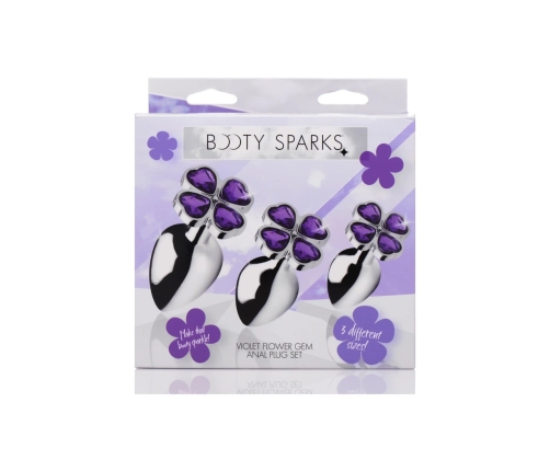 Violet Flower - Butt Plug Set - 3 Pieces
