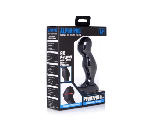 XR Brands P-Pounce Double Tap Prostate Model 6-Speed Silicone Black