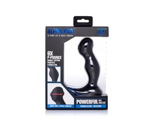 XR Brands P-Pounce Double Tap Prostate Model 6-Speed Silicone Black