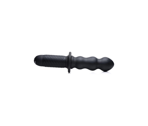 The Groove - Silicone Vibrator with Handle - Black