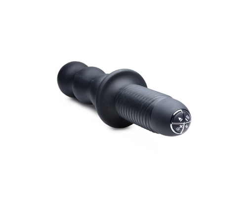 The Groove - Silicone Vibrator with Handle - Black