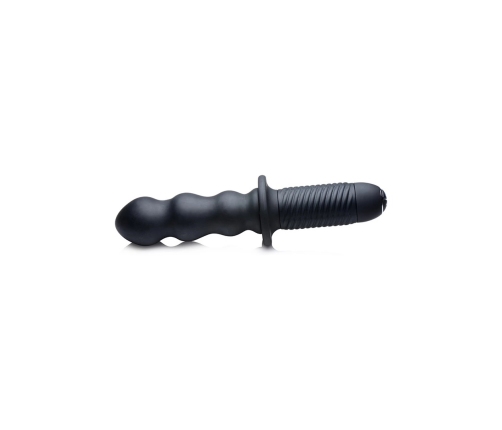 The Groove - Silicone Vibrator with Handle - Black