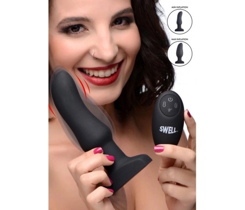 Inflatable Curved Vibrating Silicone Butt Plug