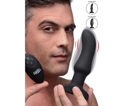 Inflatable Curved Vibrating Silicone Butt Plug