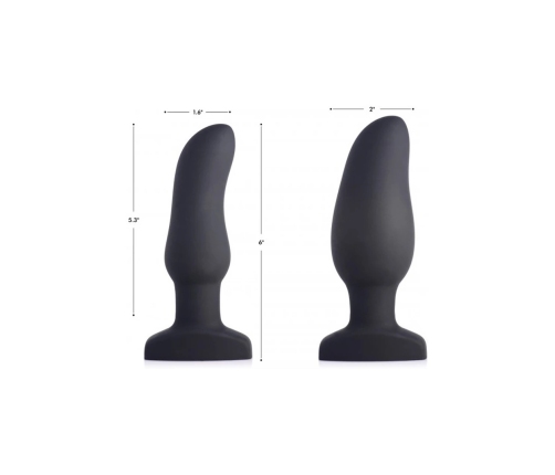 Inflatable Curved Vibrating Silicone Butt Plug