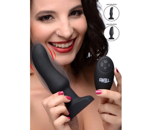 Inflatable Curved Vibrating Silicone Butt Plug