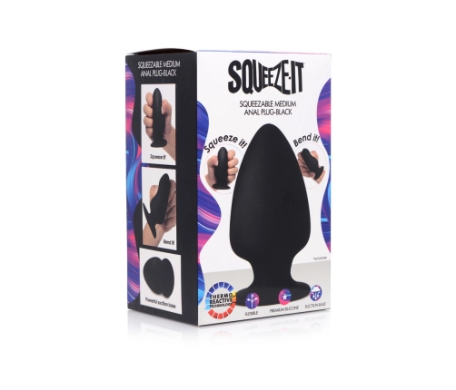 XR Brands Squeezable Flexible Plug Medium - Thermo-Reactive Silicone