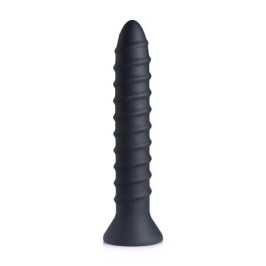 Master Series Power Screw Silicone Spiral Vibrator Black 20 cm