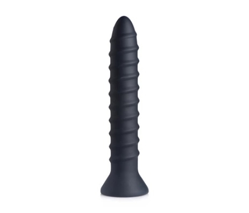 Master Series Power Screw Silicone Spiral Vibrator Black 20 cm