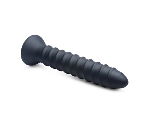 Master Series Power Screw Silicone Spiral Vibrator Black 20 cm