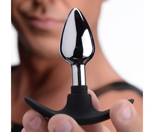 Dark Invader - Metal and Silicone Anal Plug - Small
