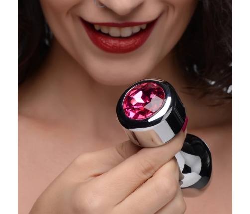 Pink Gemstone - Weighted Base Aluminum Plug - Large