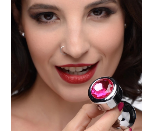 Pink Gemstone - Weighted Base Aluminum Plug - Medium