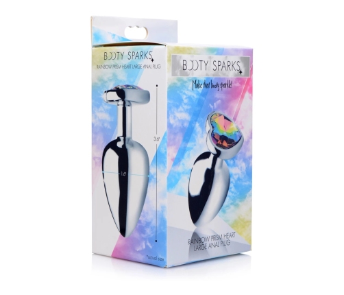 Rainbow Prism - Heart Butt Plug - Large