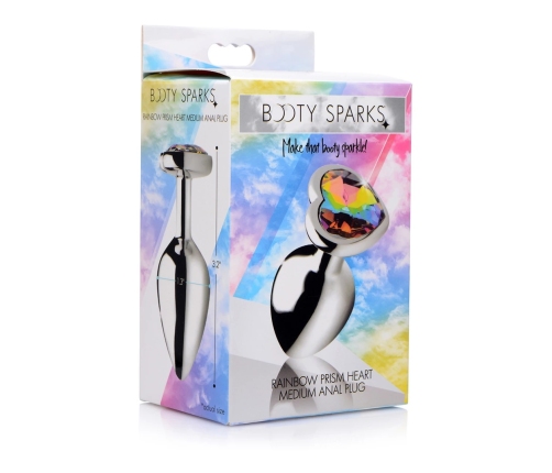 Rainbow Prism - Heart Butt Plug - Medium