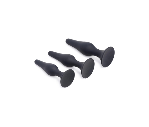 Triple Spire - Tapered Silicone Anal Trainer Set - 3 Pieces - Black