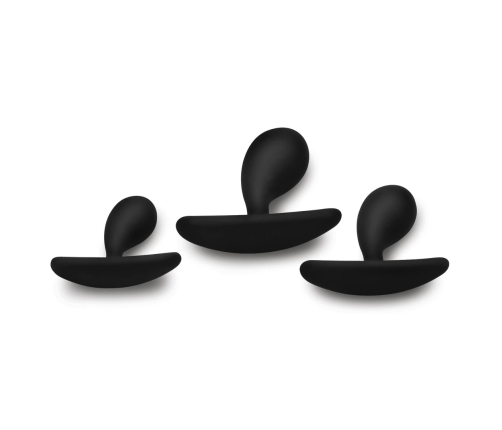 Dark Droplets - 3 Piece Curved Anal Trainer Set - Black