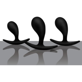 Dark Droplets - 3 Piece Curved Anal Trainer Set - Black