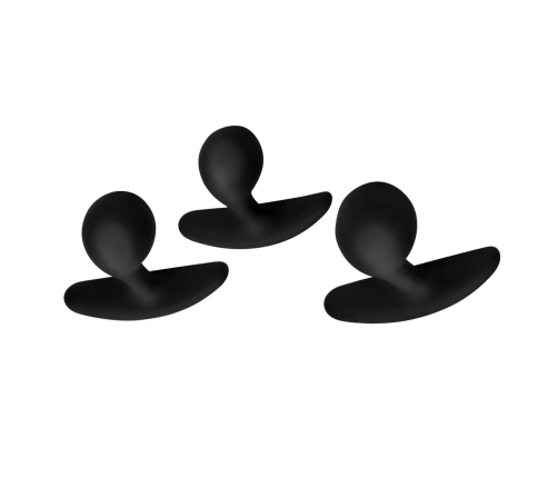 Dark Droplets - 3 Piece Curved Anal Trainer Set - Black