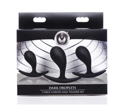 Dark Droplets - 3 Piece Curved Anal Trainer Set - Black