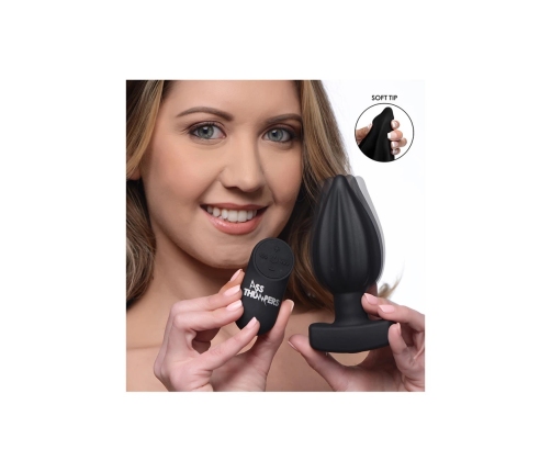 Ribbed Vibrating Anal Plug with Remote Control