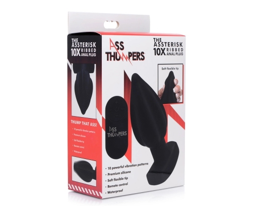 Ribbed Vibrating Anal Plug with Remote Control