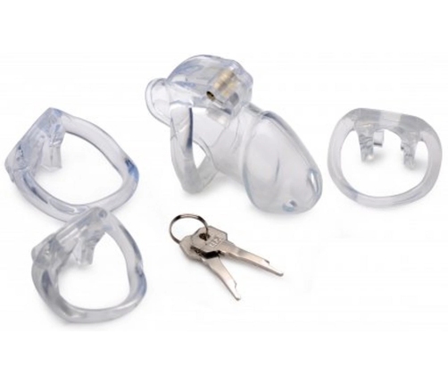 Clear Captor - Chastity Cage with Keys - Medium