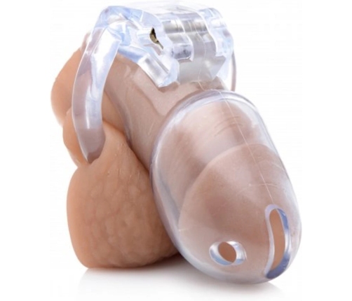 XR Brands Clear Captor Chastity Device Small - Transparent ABS, 4 Rings