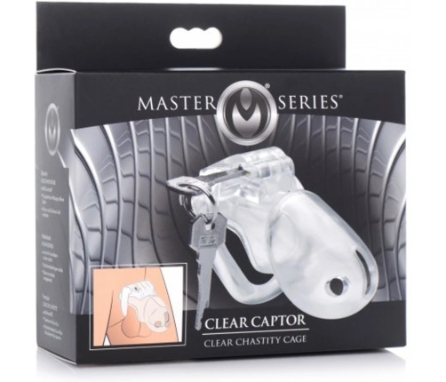 XR Brands Clear Captor Chastity Device Small - Transparent ABS, 4 Rings
