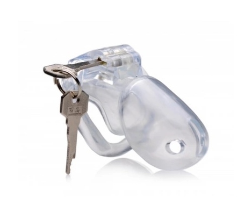 XR Brands Clear Captor Chastity Device Small - Transparent ABS, 4 Rings