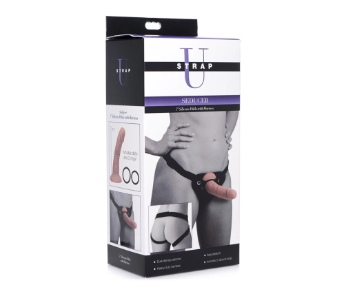 Seducer - Silicone Dildo with Harness - 7 / 18 cm