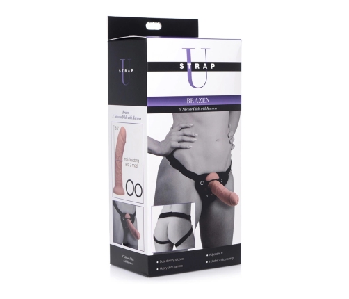 Brazen - Silicone Dildo with Harness - 8 / 20 cm