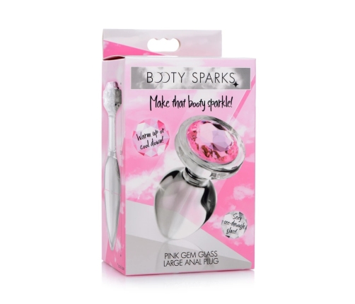 Pink Gem - Glass Anal Plug - Large