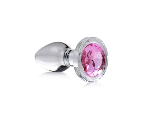 Pink Gem - Glass Anal Plug - Small