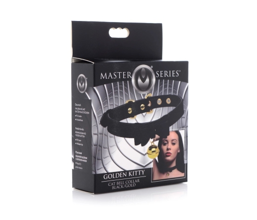 Golden Kitty Adjustable Cat Bell Collar Black/Gold by Golden Kitty