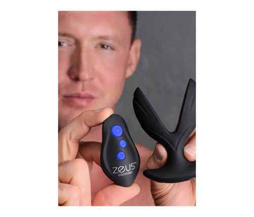 XR Brands Electro-Spread Vibrating Silicone Plug with E-Stim, Black