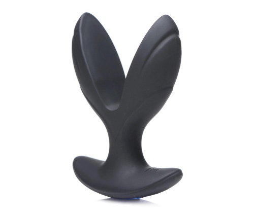 XR Brands Electro-Spread Vibrating Silicone Plug with E-Stim, Black