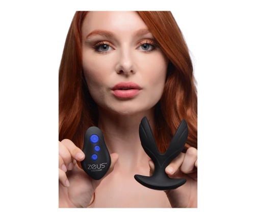 XR Brands Electro-Spread Vibrating Silicone Plug with E-Stim, Black