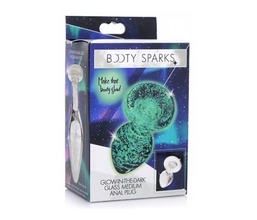 Glow-In-The-Dark - Glass Butt Plug - Medium