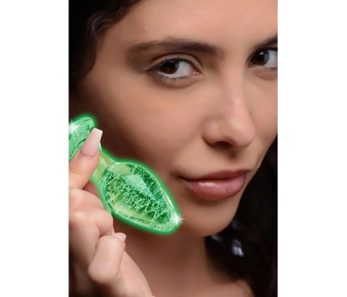 Glow-In-The-Dark - Glass Butt Plug - Small
