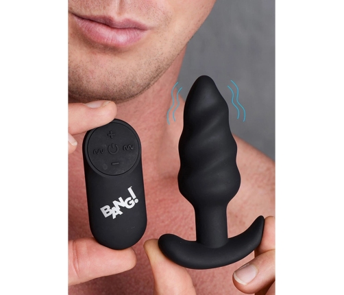 Vibrating Silicone Swirl Butt Plug with Remote Control
