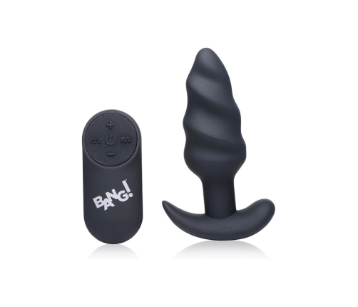 Vibrating Silicone Swirl Butt Plug with Remote Control