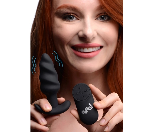 Vibrating Silicone Swirl Butt Plug with Remote Control
