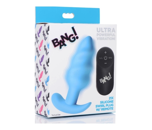 Vibrating Silicone Swirl Butt Plug with Remote Control
