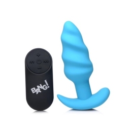 Vibrating Silicone Swirl Butt Plug with Remote Control
